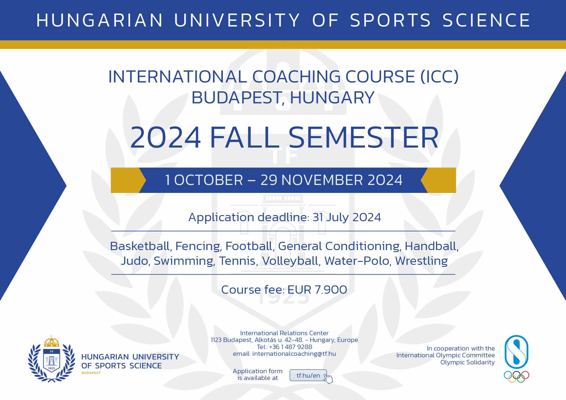 HUSS International Coaching Course flyer