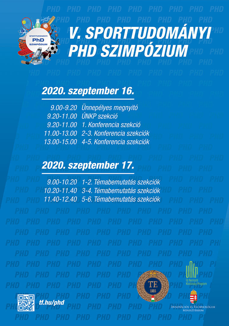 V. Sporttudományi PhD Szimpózium program (kivonatos)